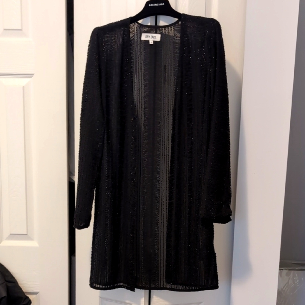 Dry lake black beaded cardigan